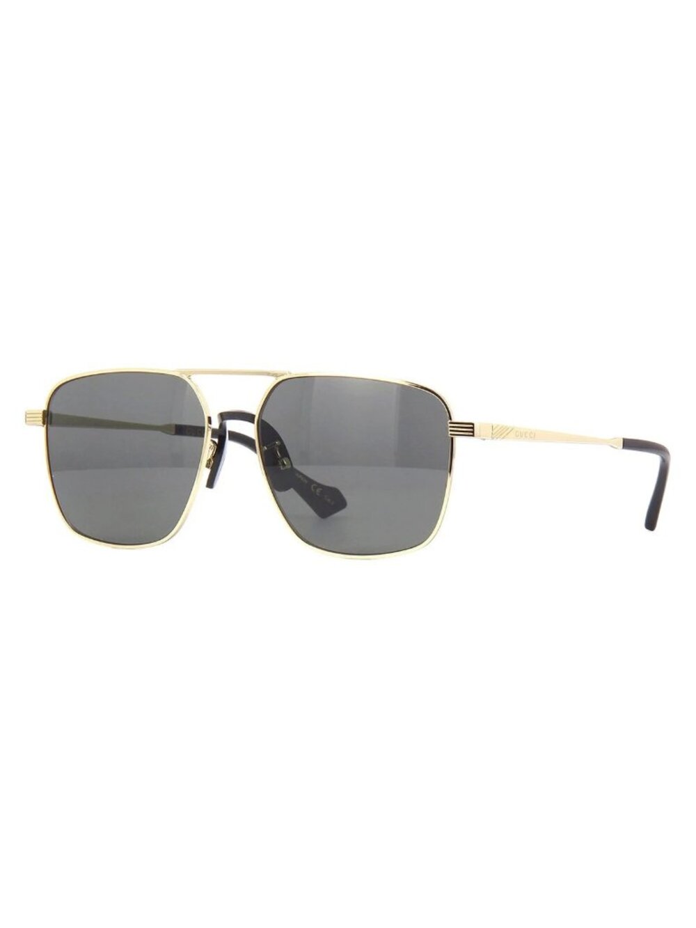 NEW GG0743S 001 GUCCI SUNGLASSES, GOLD/GRAY AVIATOR UNISEX GUCCI EYEWEAR